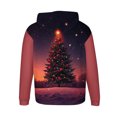 thumbnail image 4 of Sudadera con capucha para hombre, estilo casual, con cuello redondo, estampado de árbol de Navidad, manga larga, blusa de poliéster, 4 of 5
