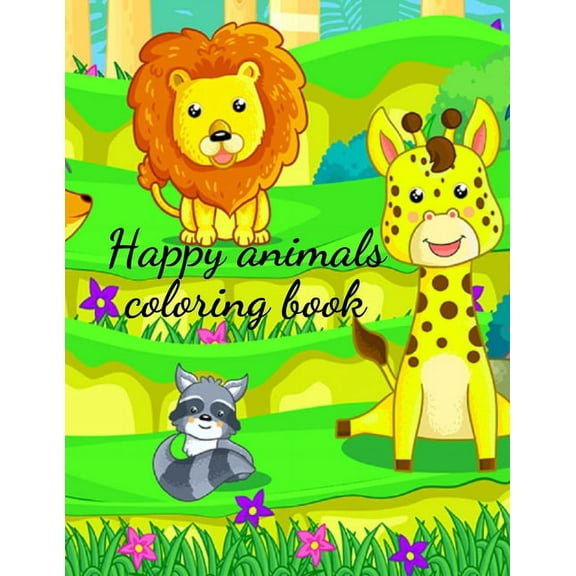 Happy animals coloring book, (Paperback)