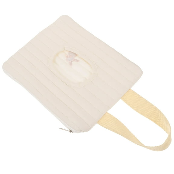 PAMINGONO Reusable Baby Wipes Pouch Wet Tissue Dispenser Beige Cotton 1Pcs 8.5x6.7x0.4In