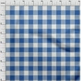 thumbnail image 3 of oneOone Polyester Lycra Blue Fabric Gingham Check Craft Projects Decor Fabric Printed By The Yard 56 Inches Wide, 3 of 4