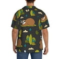 thumbnail image 5 of Naloa Funny Sloths In The Forest Men's Loose Fit Cuban Collar Short-Sleeve Shirt with Button-down and Chest Pocket for Everyday Wear Outings - Small, 5 of 7