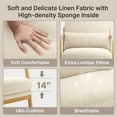 thumbnail image 2 of Lofka Mid Century Modern Accent Chair with Pillow Upholstered Lounge Fabric Reading Chair for Living Room, Beige, 2 of 8