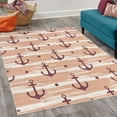 thumbnail image 2 of Marine Decorative Rug, Anchors and Skulls Crossed Bones Dots Pirate Horror Fear Seaman Illustration Art, Quality Carpet for Bedroom Dorm and Living Room, 6 Sizes, Mauve Taupe, by Ambesonne, 2 of 4