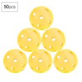 thumbnail image 1 of CUITING 50 Pack Solid Color Hollow Air Flow Golf Practice Balls  Yellow  Ideal for Indoor Use with Kids, 1 of 8