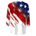 thumbnail image 4 of Women's In Clothing 4Th of July Clothes Women Shirts 3/4 Sleeve Patriotic Tshirts American Flag Shirt Star Striped Graphic Blouse Crew Neck Usa T Shirt Items Groceries, 4 of 5