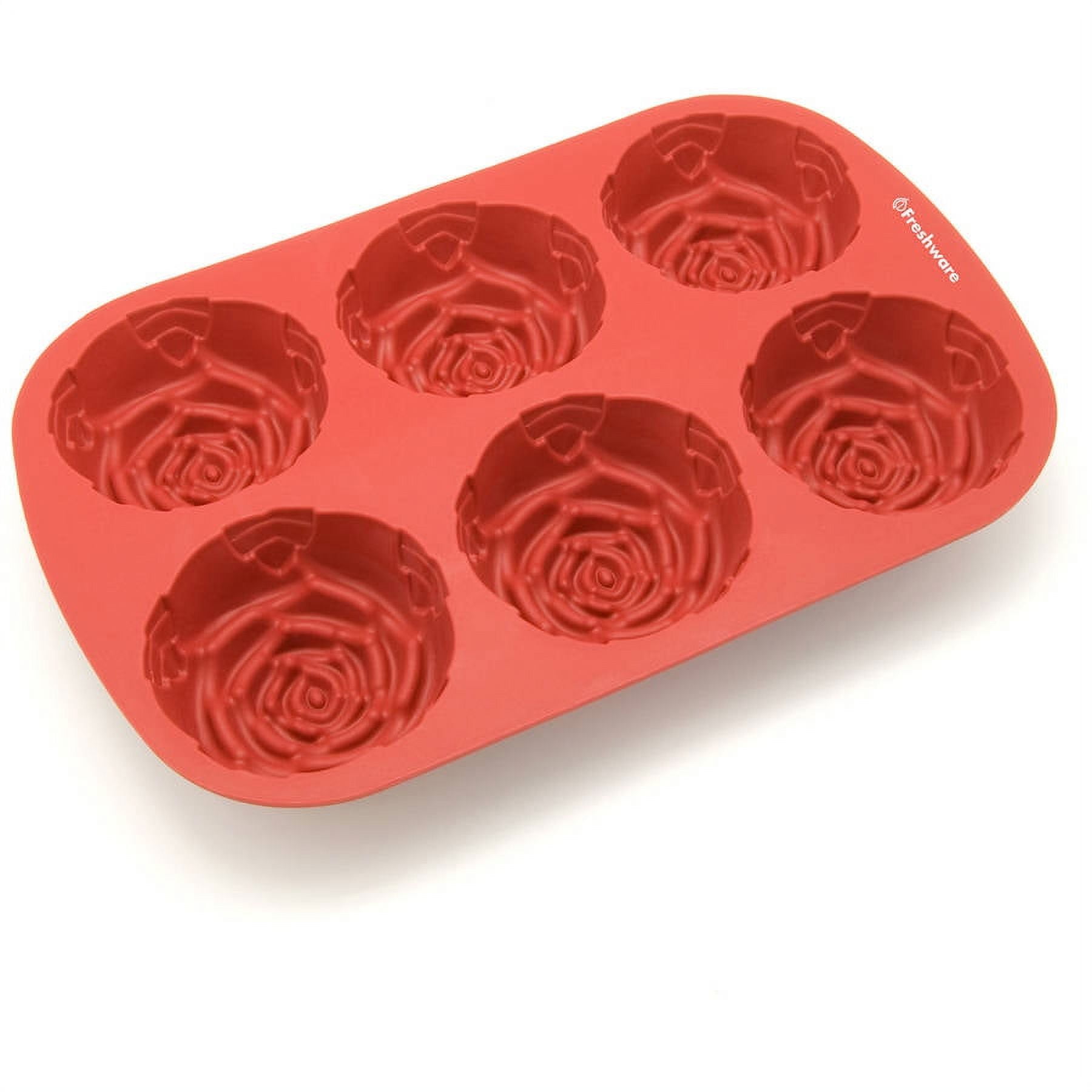 Freshware 6-cavity Silicone Rose Muffin, Cupcake, Brownie, Cornbread,  Cheesecake, Pudding and Soap Mold (Pack of 2) - Bed Bath & Beyond - 10480219
