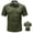 Army Green, variant on Button Down Shirts for Men Performance Short Sleeve Collared T Shirts Casual Camping Hiking Fishing Work Tees, M