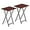 Brown, variant on Folding TV Tray Tables, Set of 2 Side Table for Small Space, Industrial Snack Tables for Eating at Couch, Stable Metal Frame, Easy Assembly, Space Saving, Greige and Black BG25BZ01