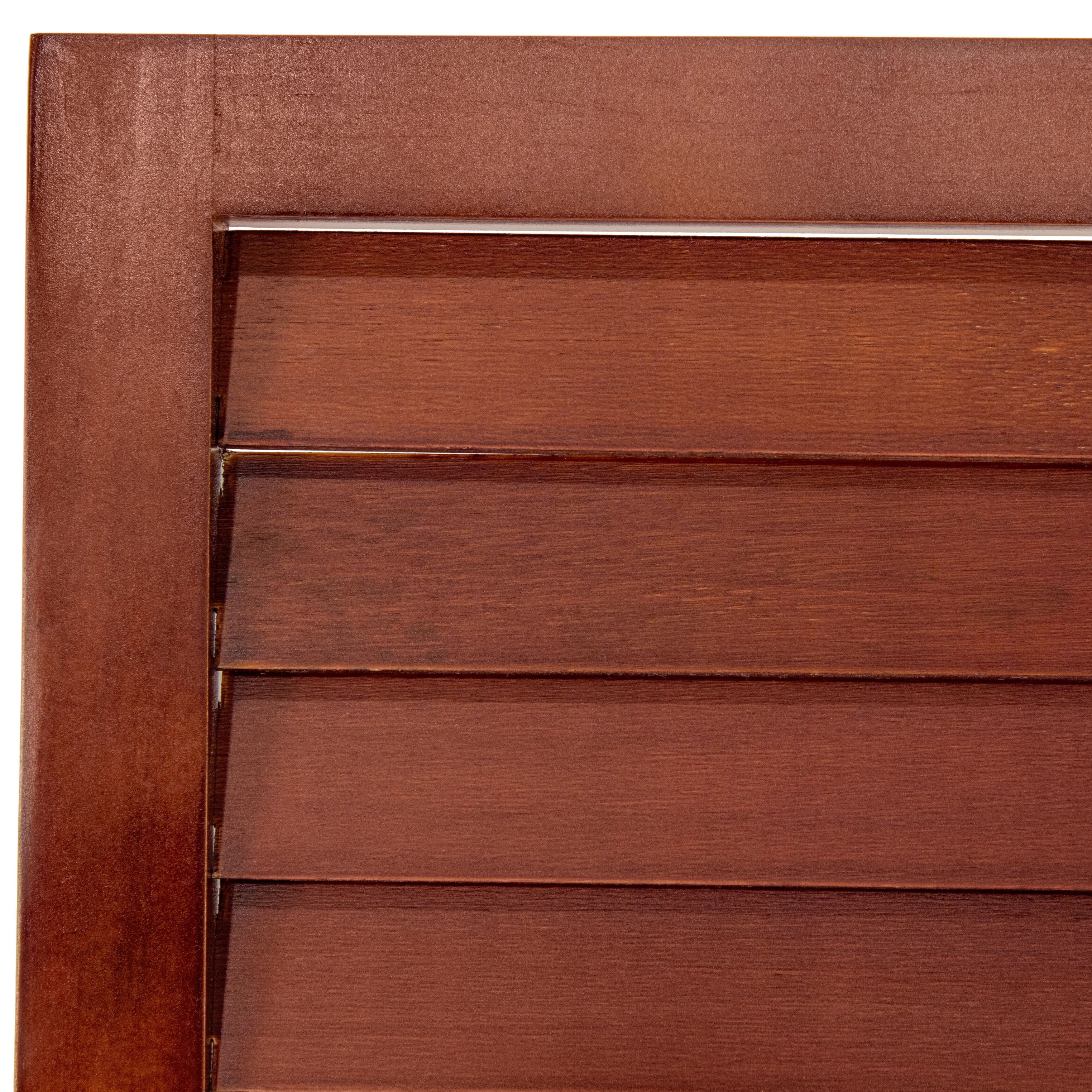 Oriental Furniture 6 ft. Tall Wooden Louvered Room Divider Walnut 3 Panel