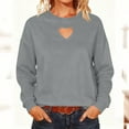 thumbnail image 2 of AherBiu Crewneck Sweatshirt for Women Long Sleeve Tops Cutout Front Casual Loose Fitted Pullover Tops, 2 of 9