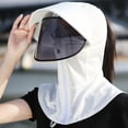 thumbnail image 5 of Women's Full Coverage Sun Protection Hood UV Shield with Removable Face Visor Neck Flap White Free Size, 5 of 7