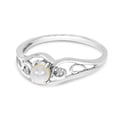 thumbnail image 3 of 10k White Gold Freshwater Cultured Pearl And Diamond Ring, 3 of 6