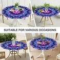 thumbnail image 7 of Purple Blue Tie Dye Pattern Round Fitted Tablecloth with Elastic Edge,Dining Table Cover Waterproof,Outdoor Round Tablecloth for Camping,Dining,Indoor and Outdoor, 7 of 7