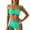 Mint Green, variant on Womens Beach Vacation Two Piece Swimsuit Cover Up Ruffle Outfit High Waist Bottom Tummy Control Swimwear