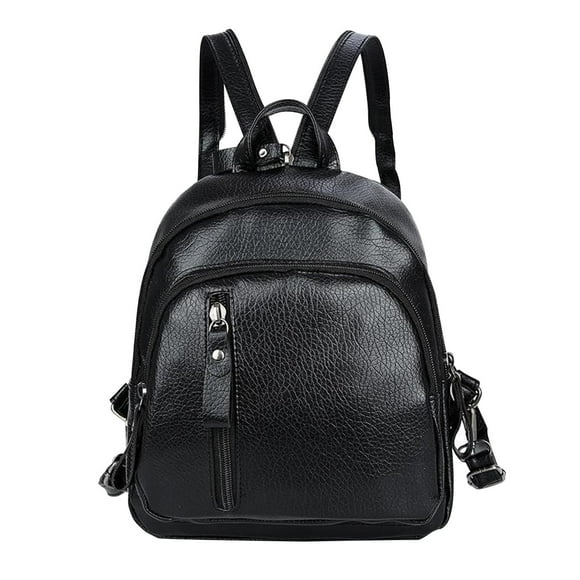 yulier Small Leather Backpack for Women Fashion Backpack Handbag Girls Mini Backpack Purse Ladies Shoulder Bag Travel Bag Cute School Bookbag Black
