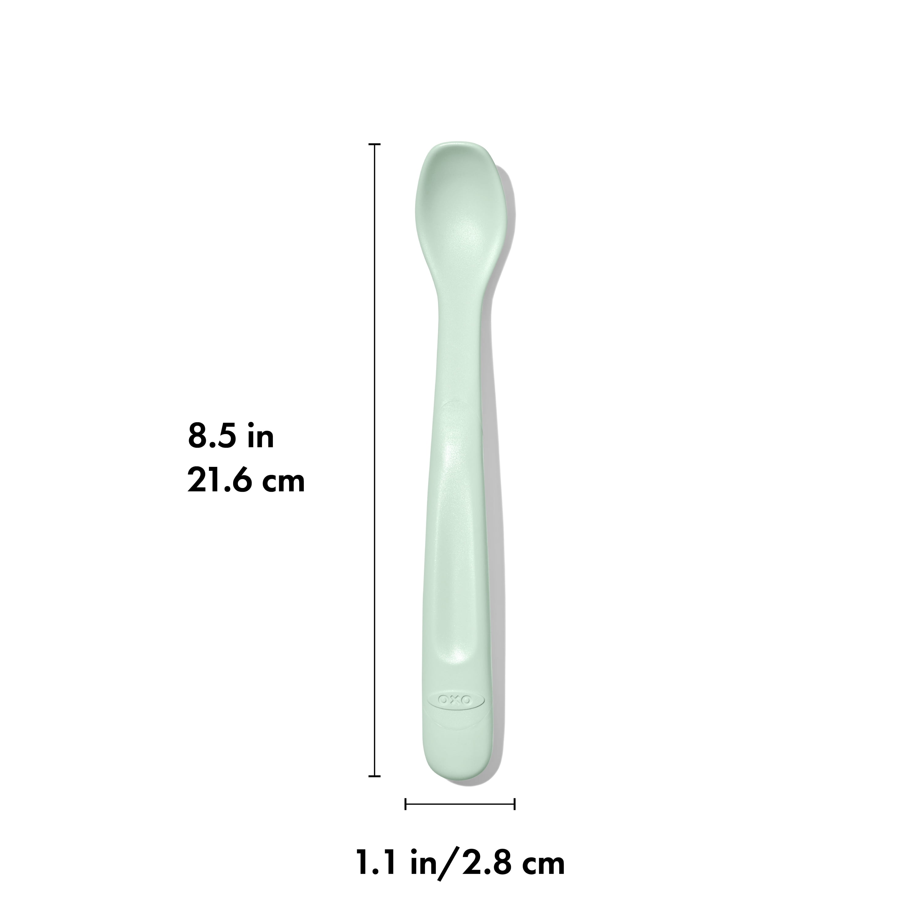 OXO Tot Baby Plastic Feeding Spoon 4 Piece Set, for ages 6+ Months, Multi Color