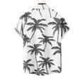 thumbnail image 5 of DJDLJWCJ Mens Hawaiian Shirt Relaxed Fit Summer Beach Open Front Vacation Short Sleeve Button Up Summer Tee White XL, 5 of 5