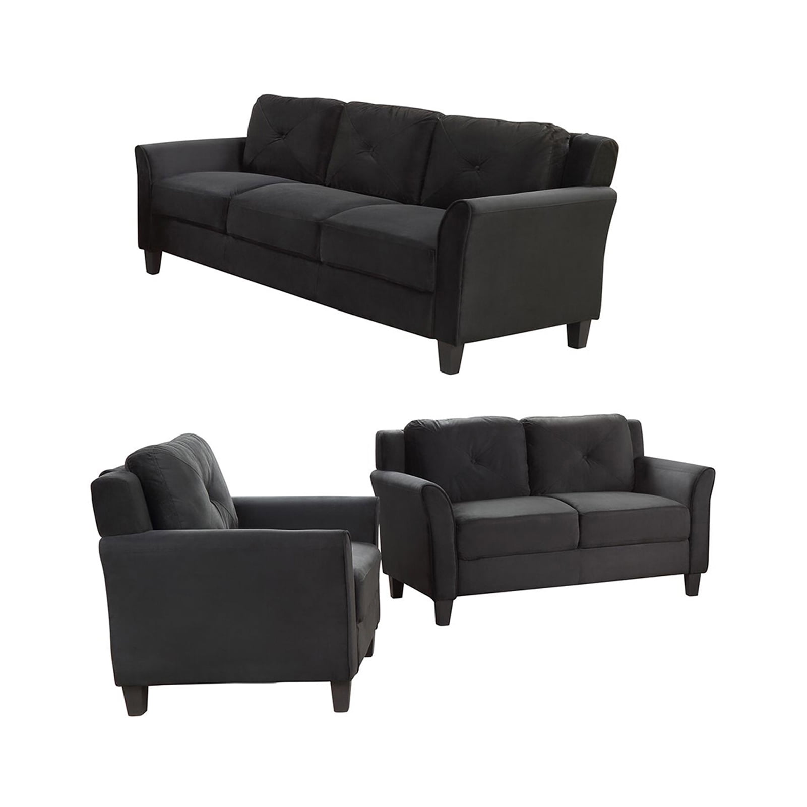 Tenozek Double Sided Micro Suede Sofa 3-Person Seat Cushion Beige/Chocolate 