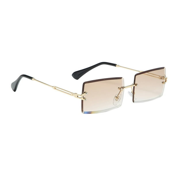 Gafas de sol cuadradas Diseñador de moda Gafas de sol gradiente sin montura marrón Sunnimix gafas de sol cuadradas sin montura