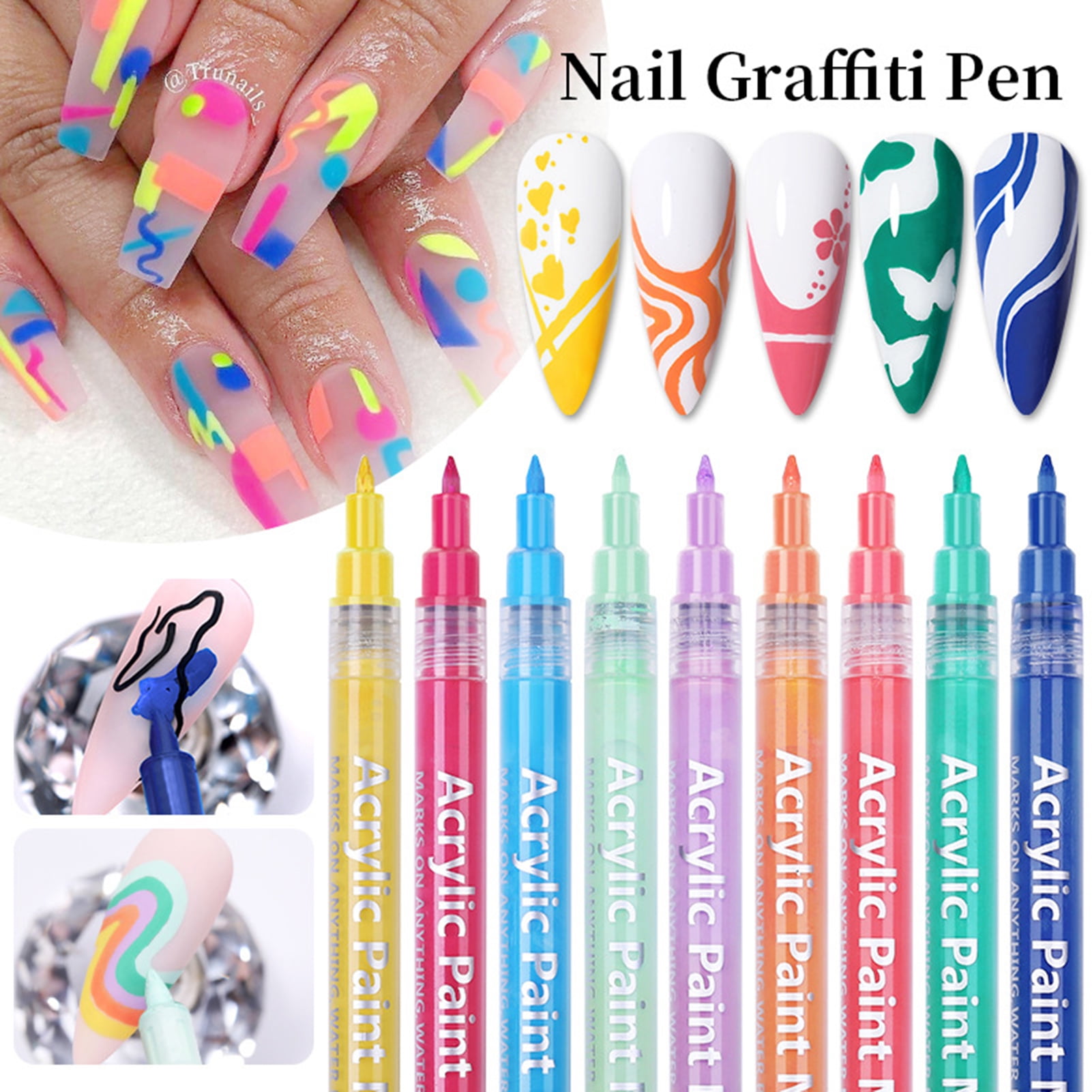 Ayyufe 4Pcs Nail Art Pens Vivid Color Water-Resistant Reusable Grip Comfortable Decorative Lightweight Nail 3D Abstract Lines Fine Details Drawing Pen Manicure Tool Ayyufe 4Pcs Nail Art Pens Vivid Color Water-Resistant Reusable Grip Comfortable Decorative Lightweight Nail 3D Abstract Lines Fine Details Drawing Pen Manicure Tool