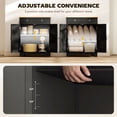 thumbnail image 6 of HOMCOM Kitchen Storage Cabinet, Sideboard Floor Cupboard with Solid Wood Top, Adjustable Shelf, and 2 Drawers for Living Room, Black, 6 of 10