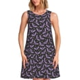 thumbnail image 1 of Disketp Bat Purple para Vestido sin Mangas para Mujeres, Vestidos de Verano para Mujeres, Casual y Holgado para la Playa, 1 of 7
