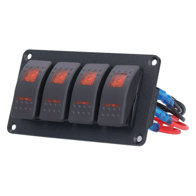 Toggle Panel, Waterproof Rocker Switch, Durable Practical Yachts For Vehicles Ships Blue Light,Red Light,Orange Light,Green Light