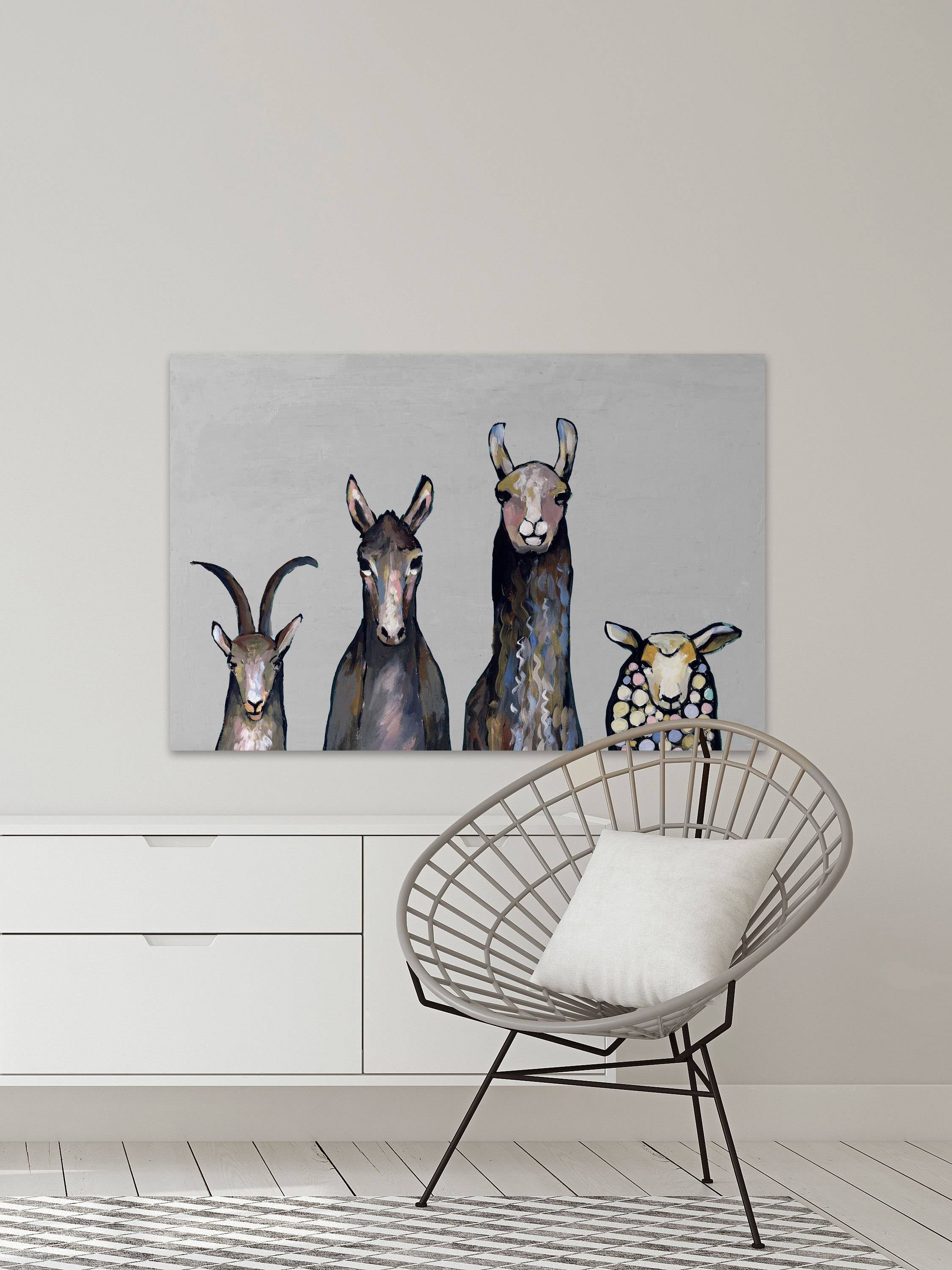 Animal Row III Painting Print on Wrapped Canvas