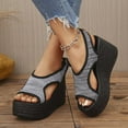 thumbnail image 5 of HAOTAGS Womens Casual Wedge Heel Sandals Walking Platform Sandals Black Size 7, 5 of 7