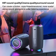 ZEALOT S61 Portable HiFi Bass Subwoofer Wireless BT Speaker for Outdoor, Cinema-Level Sound with RGB Lights, 4400mAh High-Capacity Battery, Blue/Cyan (6.4 inches / 16.3 cm)