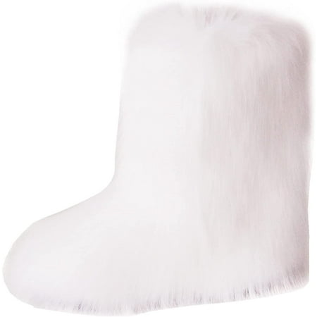 

Women s Faux fur Boot Furry Fluffy Short Snow Boot Mid-Calf Boots Warm Comfortable Outdoor Flat Shoes