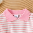 thumbnail image 4 of Huowey Boys Girls Short Sleeve Striped Romper Bodysuits Gentleman Clothes Relaxed Fit Dailywear, 0-3 Months, 4 of 6
