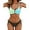 Green and Blue Color Block, variant on Womens Sexy 2 Piece Bikini Sets Cheeky High Cut Bathing Suit Color Block Textured U-Wire Swimsuits 2025
