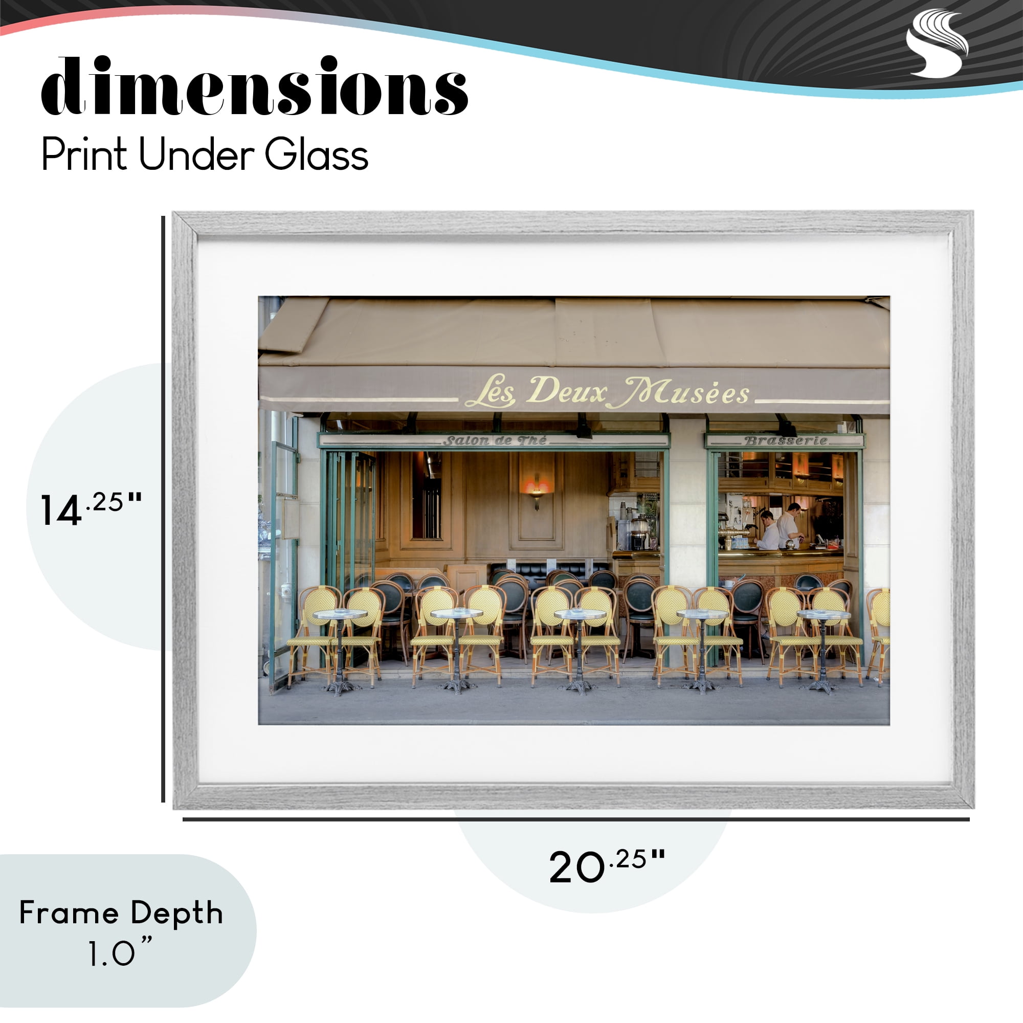 Stupell Industries Parisian Outdoor Seating Cafe Gray Framed Print Under Glass, design by Alan Blaustein