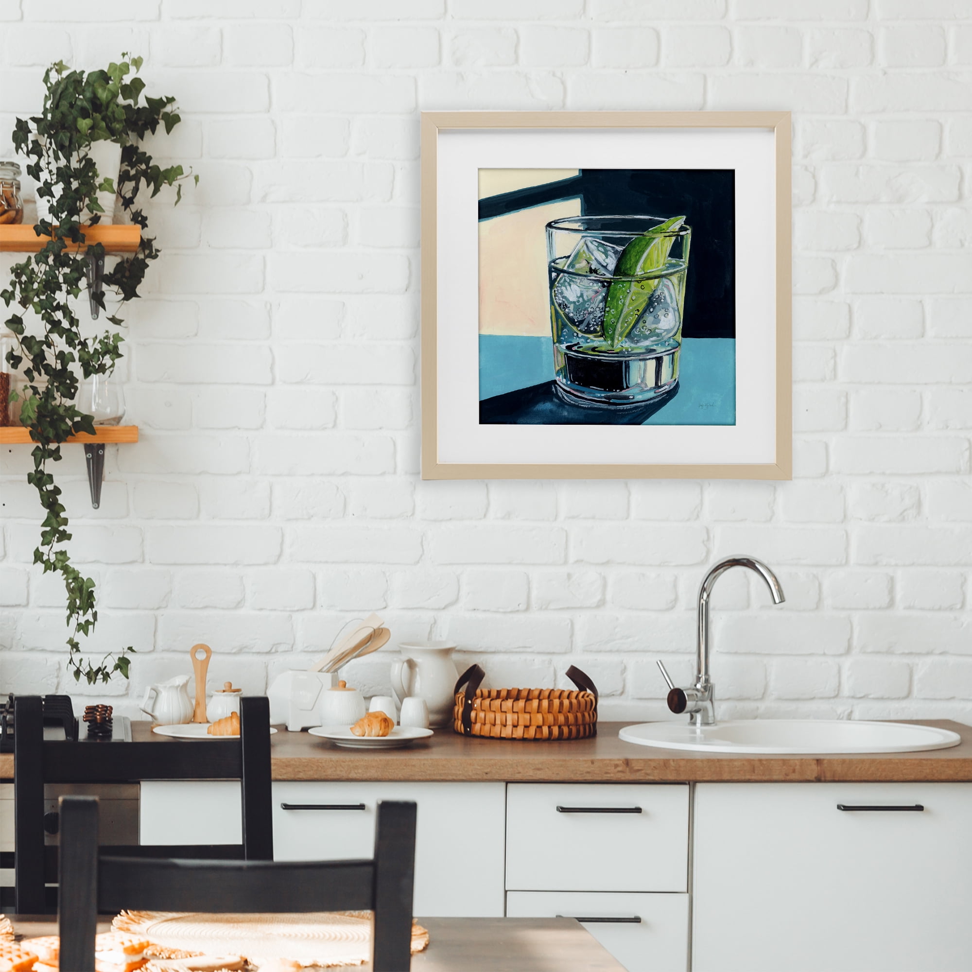 Stupell Industries Strong Gin and Tonic Birch Framed Print Under Glass, design by Kate Jarvik Birch