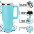 thumbnail image 4 of AQUAPHILE Insulated Tumbler with Leak-proof Lid and Straw, 40 oz Insulated Stainless Steel Coffee Mug with Handle, Travel Coffee Mug，Light Blue, 4 of 8