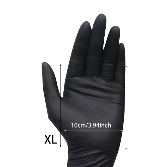 JJKBVCLO Gants d'Examen en Nitrile de Base 5.5 Robustes, Résistants à la Poudre, Gants Jetables Propres Noirs 100 Pcs