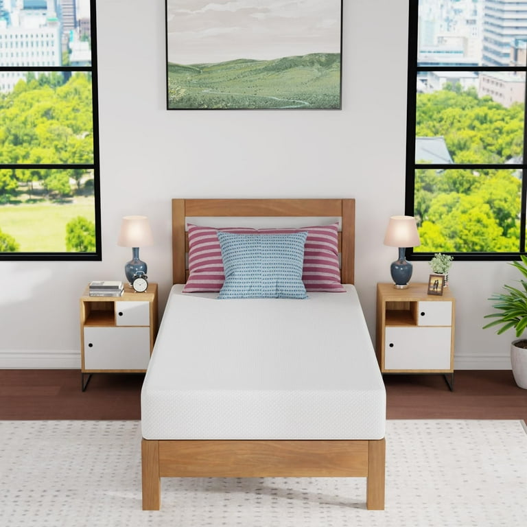 FDW | 6 Inch Queen Mattress | Medium Firm | Gel Memory Foam Mattress | White | Bed in a Box, CertiPUR-US Certified | Pressure Relief, Cooling Ventilated Foam | Washable Removable Cover