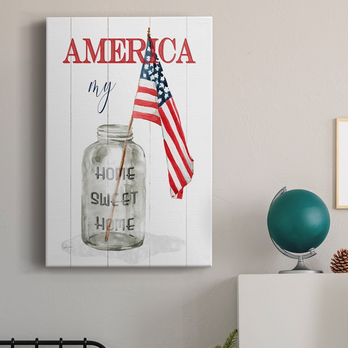 America My Home Sweet Home Premium Gallery Wrapped Canvas - Ready to Hang
