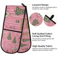 thumbnail image 2 of Yayeee Double Oven Mitt Kitchen Heat Resistant Baking 35" x7" Quilted Glove, Pink Gingerbread House, 2 of 6