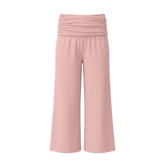 Flare Leggings for Teen Girls Fold Over Yoga Pants Stretch Bell Bottom Y2K Casual Low Rise Wide Leg Sweatpants Cute Bottoms