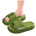thumbnail image 5 of Xfvqtps Shower Shoes for Womens and Mens Slide Open Toe Thick Soft Sole Lightweight Non Slip Solid Color Side Letter Label Indoor Beach EVA Slipper Green, 5 of 6