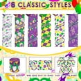 thumbnail image 5 of GYTY   6 Rolls Mardi Gras Wired Edge Ribbon Harlequin Clown Craft Ribbon Carnival Gnome Check Plaids Fabric Wrapping Ribbon Yellow Green Purple Ribbon for Masquerade Party DIY Wreath Bow, 5 of 6