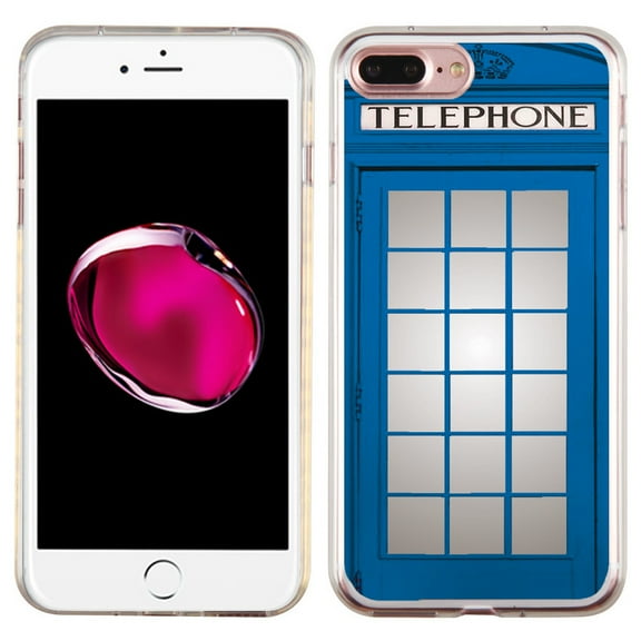 Slim-Fit Case for Apple iPhone 8 PLUS / 7 PLUS, OneToughShield ® Premium TPU Gel Protector Phone Case - Phone Booth Blue