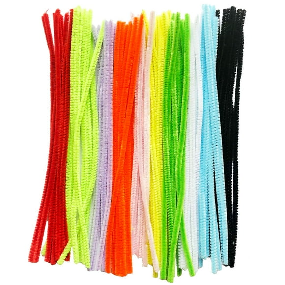Caryko Super Fuzzy Chenille Stems Pipe Cleaners, Pack of 100 (Mix)