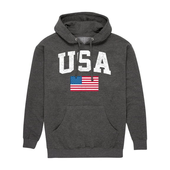 Instant Message - USA Flag - Men's Pullover Hooded Fleece Sweatshirt