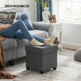 thumbnail image 2 of SONGMICS Pouf Cube de Rangement de 15 Pouces, Banc de Chambre avec Rangement, Repose-Pieds avec Pieds, Supporte jusqu'à 660 lb, Gris Foncé ULSF14GYZ, 2 of 2