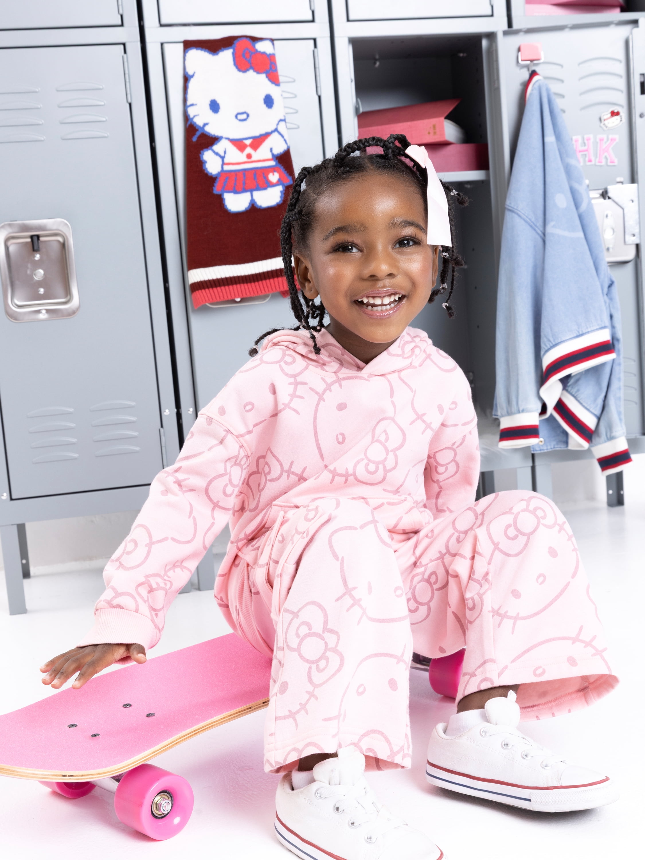 Wonder Nation Hello Kitty Baby and Toddler Girls Graphic Fleece Cargo Pants, Sizes 12M-3T