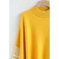thumbnail image 6 of CHICWISH Women's Mustard Striped Oversize Soft Knit Cape Sweater Pullover, 6 of 8