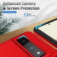 thumbnail image 3 of Google Pixel 6 Pro Case Heavy-Duty Shockproof Military-Grade Wireless Charging Support Phone Case for Google Pixel 6 Pro(2021) 6.67"(Red/Black), 3 of 14